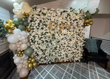 Load image into Gallery viewer, White and Green Flower Wall
