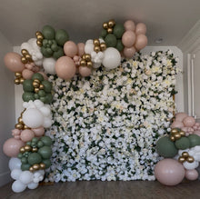 Load image into Gallery viewer, White and Green Flower Wall
